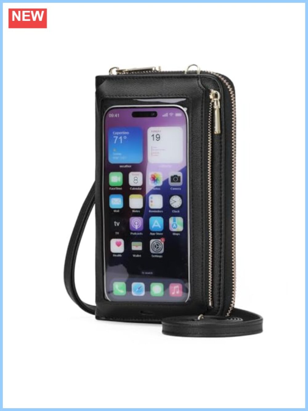 Phone Purse Crossbody Bag Touch Screen RFID Blocking Wristlet Wallet for Women